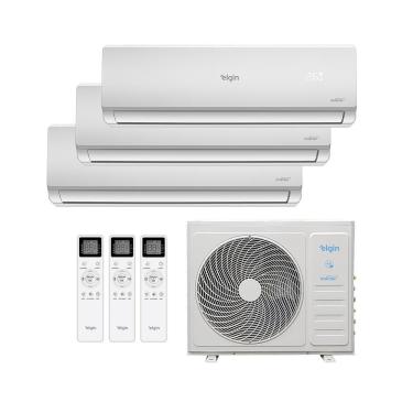 Imagem de Ar Condicionado Elgin Multi Split Inverter Total Plus 27.000 Btus (Hi Wall 12.000 + 2x Hi Wall 9.000) Quente E Frio R-32 220V
