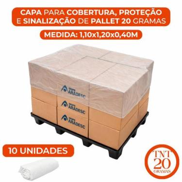 Imagem de Capa protetor de Pallet em TNT 20 gramas Aradesc 1,10 x 1,20 x 0,40 m 