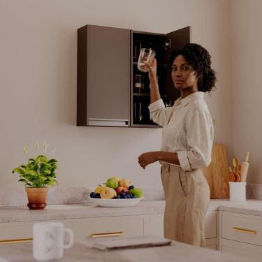 Imagem de Armário Despensa Suspenso Cozinha 30cm Preto