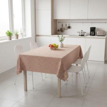 Imagem de Toalha De Mesa Termica Flora Perolizada Ouro Rolo 1,40x30m Vinil PVC -