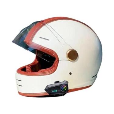 Imagem de Capacete De Motocicleta Retro Vintage Aberto Certificado DOT Para Pass