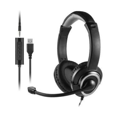 Imagem de Headset com Fio HF600 P3 Usb 240cm Preto - MULTI