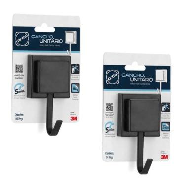 Imagem de Kit 2 Ganchos Cabide Suporte Porta Toalha de Rosto de Parede Banheiro 