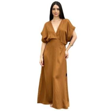 Imagem de Vestido Midi Acetinado Com Fenda Colcci-Feminino
