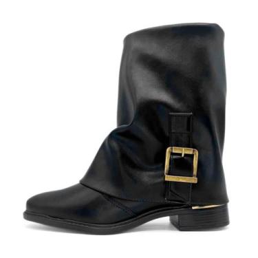 Imagem de Bota Vizzano Cano Medio Slouch com Fivela REF:3077.126.20081, Preto, 3