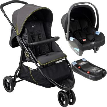 Imagem de Carrinho de Bebe Bebe Conforto Preto Base Burigotto CR3 Gray Neon