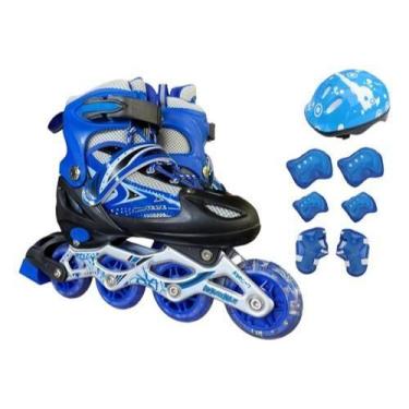 Imagem de Patins Inline Roller Semi Profissional Base Alumínio Abec 7 + KIT PROT