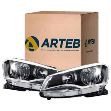 Imagem de Par Farol Gol Voyage Saveiro G6 2013 2014 2015 2016 Cromado - KIT