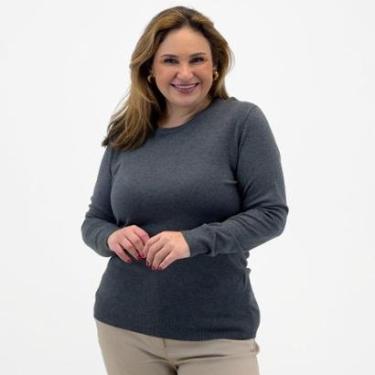 Imagem de Blusa City Lady Tricot Básica Plus Size Gola Redonda Feminina-Feminino