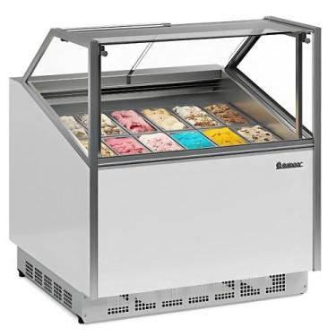 Imagem de Sorveteira/Expositor de Gelato 12 cubas 5L GESG-12 BR Branca Gelopar -