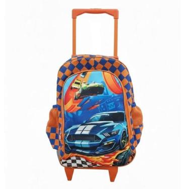 Imagem de Mochila Escolar Infantil com Rodinhas Hot Wheels Laranja - GV Bolsas