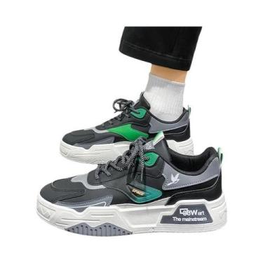Imagem de Tênis Masculino De Couro Para Skate 2024 Outono Casual Esportivo Cano 