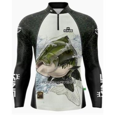 Imagem de Camisa Pesca Camiseta Manga Longa Proteção UV 50 King Brasil, Kff648, 