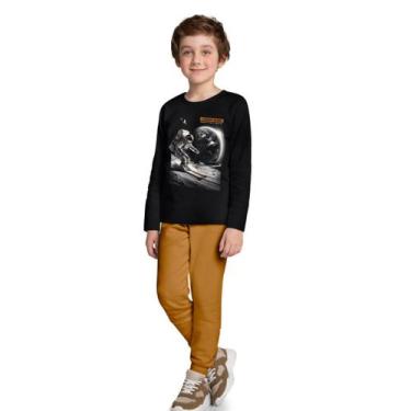 Imagem de Conjunto Menino Inverno Casaco e Calça em Moletom Peluciado Preto - Ky