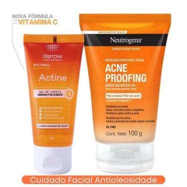Imagem de Kit Sabonete Gel de Limpeza Facial 60g Actine Darrow + Esfoliante Acne