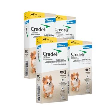 Imagem de 4 Credeli Antipulga Carrapato 56,25mg 1,3- 2,5kg 03 Cpr - Elanco