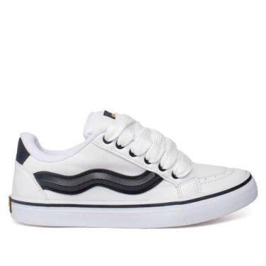 Imagem de Tênis Unissex Mad Rats Bulky Classic 90 Couro Branco/Preto, Branco, Pr
