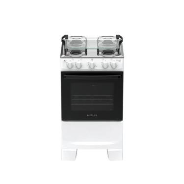 Imagem de Fogão 4 Bocas Com Mesa Inox Mônaco Atlas Plus Bivolt, Branco, Bivolt