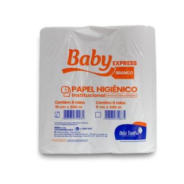 Imagem de Papel Higiênico Baby Rolão 8x300m Folha Simples Branco Hospital Escola