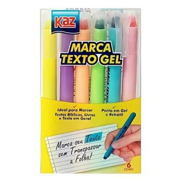 Imagem de Caneta Marca Texto em Gel Kaz - 6 Cores
