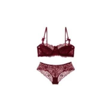 Imagem de Conjunto De Sutiã Slim De Renda Francesa Para Meninas, Confortável E R