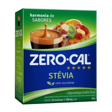 Imagem de Adoçante Zero-Cal Stevia em Pó 0,8g Embalagem com 50 Unidades