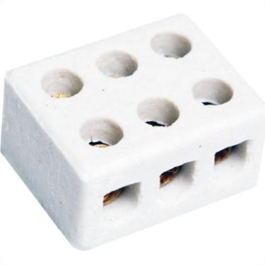 Imagem de Conector Brasfort Porcelana 10Mm Trifasico 8610 - Kit C/50 Unidades