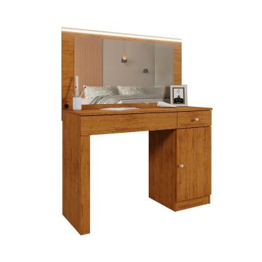 Imagem de Penteadeira Camarim Nina Quarto com 2 Gavetas 1 Porta e LED