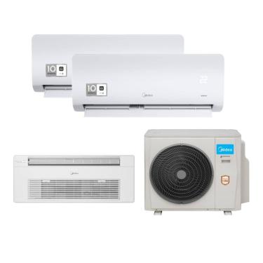 Imagem de Ar Condicionado Tri Split Midea 27000 BTUs (HW 09K+09K + K7 1V 18K) Quente e Frio Inverter 220V R410A (38MBMTA27M5)