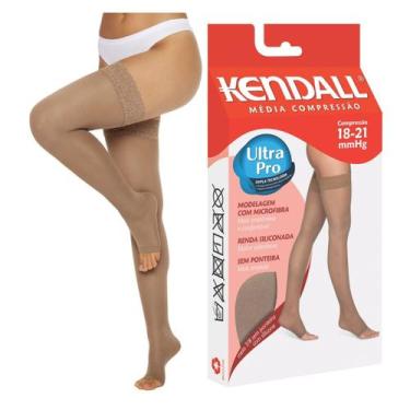 Imagem de Meia 7/8 de Média Compressão Kendall 18-21 c/ Silicone Pé aberto, GG