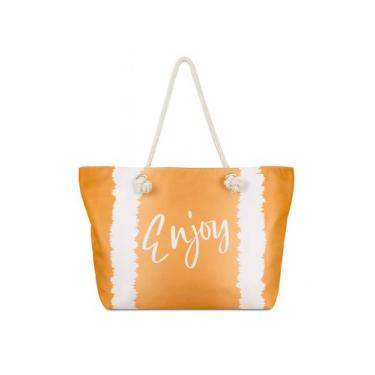 Imagem de Bolsa de Praia Estampa Enjoy com Toalha e Necessaire - Top Ofertas, Be