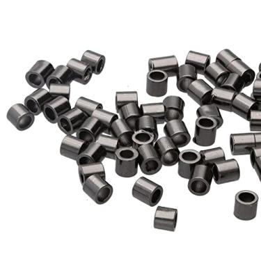 Imagem de The Beadsmith Contas de crimpagem de tubos, 2,5 x 2,5 mm, 100 peças, cor de óxido preto, forma cilíndrica uniforme, sem bordas afiadas, projetadas para proteger as extremidades dos fios e cabos de corda de joias