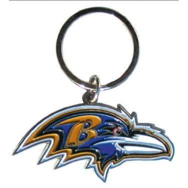 Imagem de Chaveiro NFL Siskiyou Sports Fan Shop Baltimore Ravens cromado e esmaltado tamanho único cores do time, preto