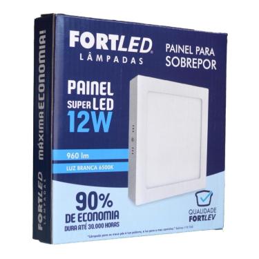 Imagem de Painel Led Sobrepor 12W Quadrado - Fortled