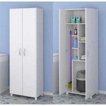 Imagem de Armário Multiuso Multimóveis para Lavanderia/aérea de serviço com porta vassouras Branco