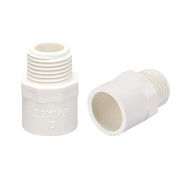 Imagem de uxcell 20 mm Slip X G1/2 Conector adaptador de tubo de PVC rosca macho 10 peças