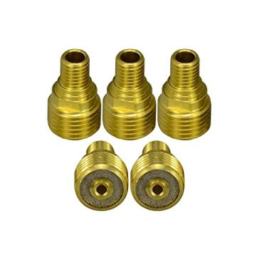 Imagem de RIVERWELD Corpo da pinça de lente de gás TIG 45V44 (orifício de 3/32" e 2,4 mm) serve para lanterna de soldagem SR DB PTA WP 9 20 25 TIG pacote com 5