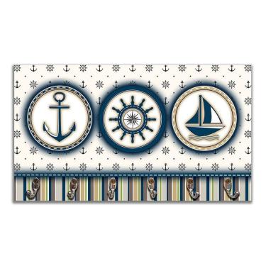 Imagem de Cabideiro De Parede Porta Chaves Náutica Marinheiro Mar 3