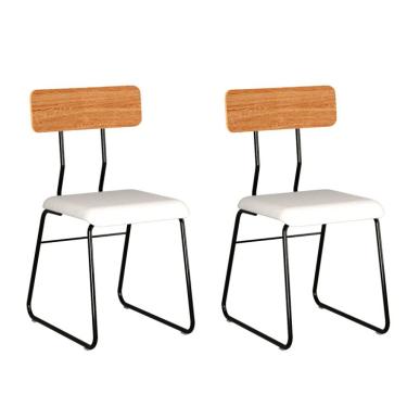 Imagem de Conjunto com 2 Cadeiras Camélia Branco e Preto