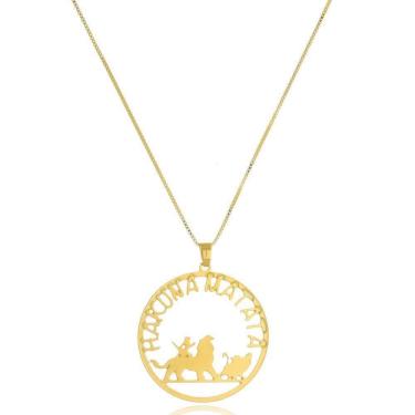 Imagem de Colar Personalizado Hakuna Matata Folheado Em Ouro 18K