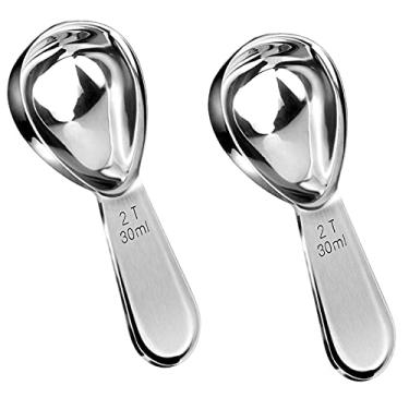 Imagem de Xducom 2 Pcs Coffee Scoop, 18/8 Stainless Steel Coffee Tablespoon Measuring Spoons, 2 Tablespoon Coffee Scoop for Ground Coffee,Tea(Silver) (30ML, Silver, 2)