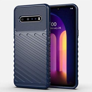 Imagem de HONGYAN Capa de telefone Para lg v60 thinq À prova de choque tpu soft hall Capa protetora