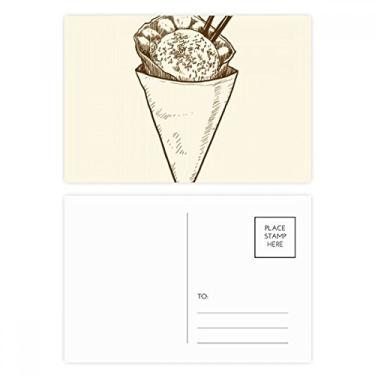 Imagem de Pauzinhos Conjunto de cartão postal de sorvete de cone de gergelim Cartão de felicitações de aniversário