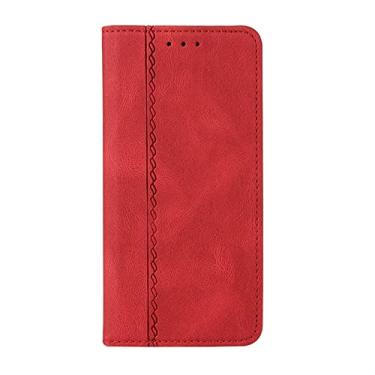 Imagem de Coldres para iPhone 14/14 Pro/14 Plus/14 Pro Max, capa de telefone flip de couro à prova de choque menina slots femininos TPU suporte de crédito compatível, vermelho, 14 Pro 6,1 polegadas