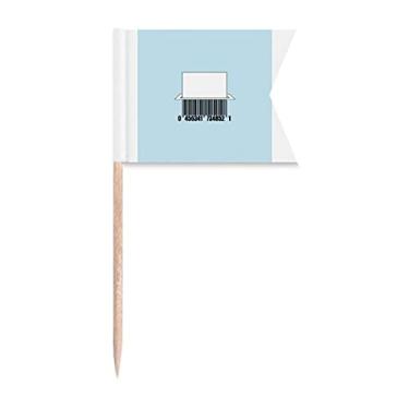 Imagem de Bandeiras de palito de dente para corte de código de barras para marcação de rotulagem para bolo de festa, comida e queijos