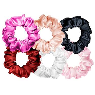 Imagem de 20 Xuxinhas Frufru Scrunchie Rabicó Cetim Antifrizz (Sortida)
