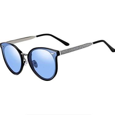 Imagem de Óculos de Sol Feminino Gatinho Hastes Brilhoso Polarizadas Design Elegante Banned 1976 (C1)