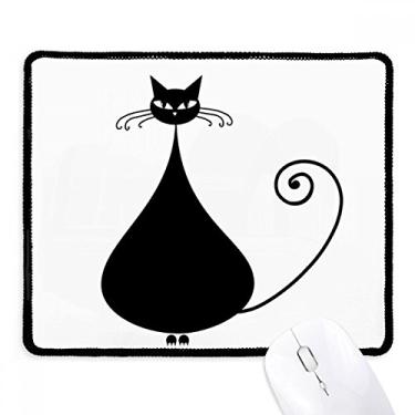Imagem de Mousepad preto para amantes de gatos Halloween desenho animal tapete de borracha para jogos