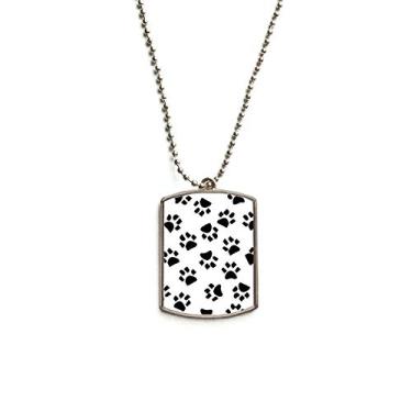 Imagem de DIYthinker Colar com pingente de corrente de aço inoxidável com pegada de gato e padrão de grão de arte de animal de estimação