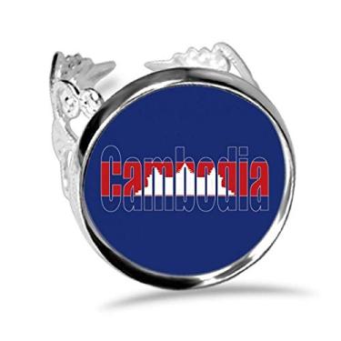 Imagem de DIYthinker Anel de noivado ajustável com nome da bandeira do Camboja